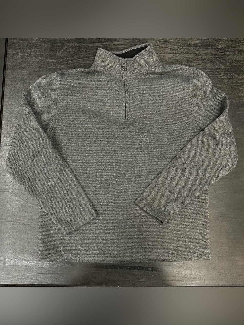 Izod Quarter Zip Pullover Mens Medium Gray Fleece Lined Casual Long Sleeve